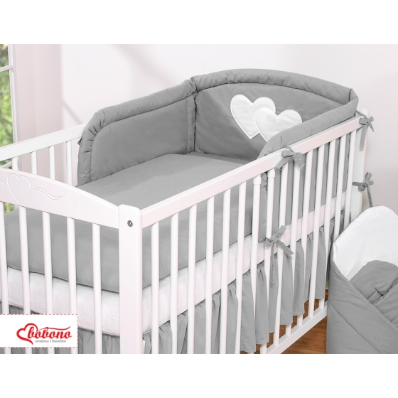 Babycot Universal bumper- Hanging Hearts anthracite