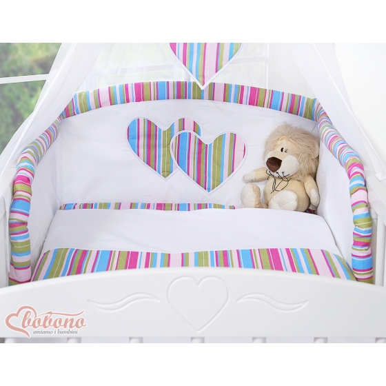 Babycot Universal bumper- Hanging Hearts lilac