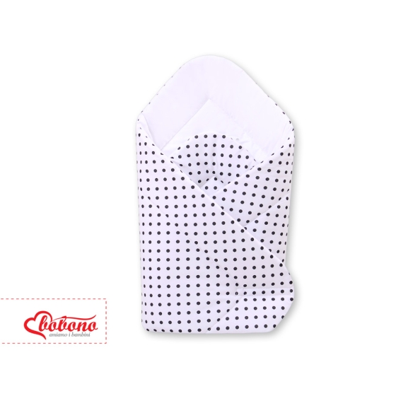 Babynest- Hanging Hearts black dots on white