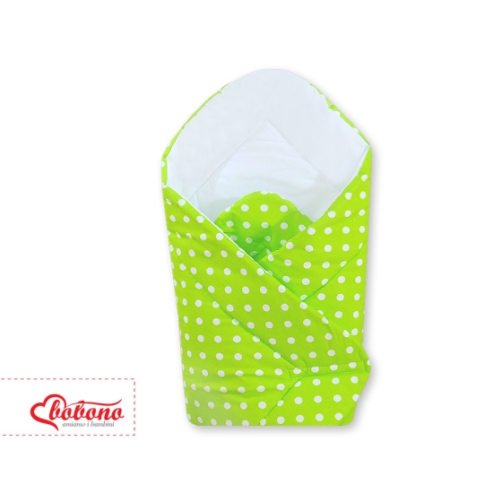 Babynest- Hanging Hearts white dots on green