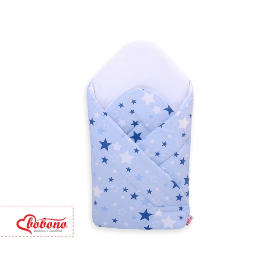 Babynest Newborn Wrap Blanket with stiffening - blue stars