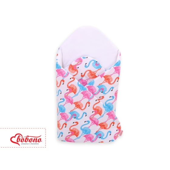 Babynest Newborn Wrap Blanket with stiffening - flamingo