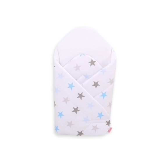 Babynest Newborn Wrap Blanket with stiffening - Gray-blue stars