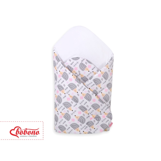 Babynest Newborn Wrap Blanket with stiffening - hedgehogs Gray