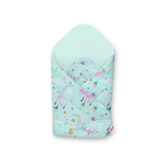 Babynest Newborn Wrap Blanket with stiffening - moons mint