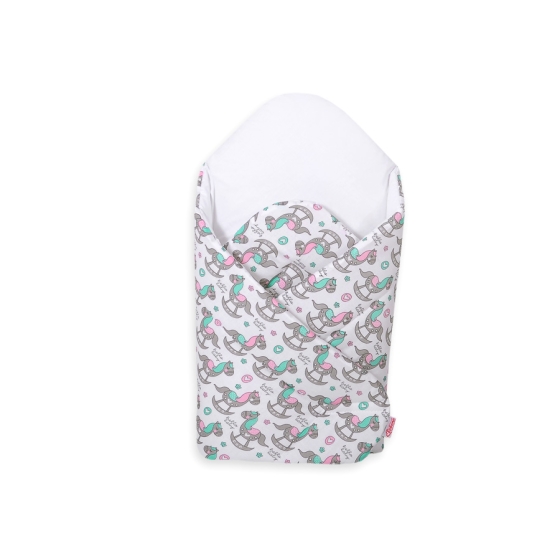 Babynest Newborn Wrap Blanket with stiffening - rocking horses