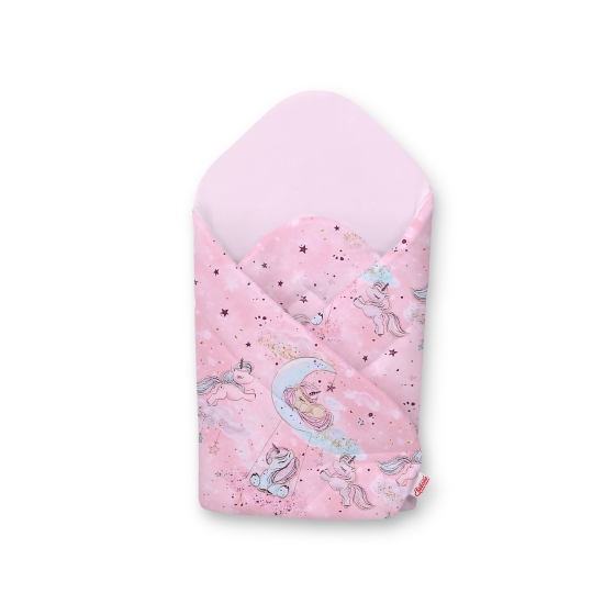 Babynest Newborn Wrap Blanket with stiffening - unicorn pink/pink