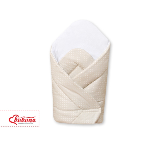 Babynest with stiffenig- Basic white polka dots on beige