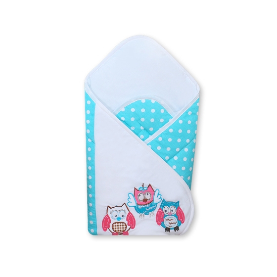 Babynest with stiffenig- Owls turquoise