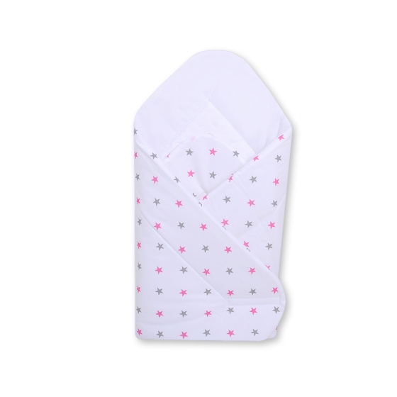 Babynest with stiffenig- White with Gray-pink stars