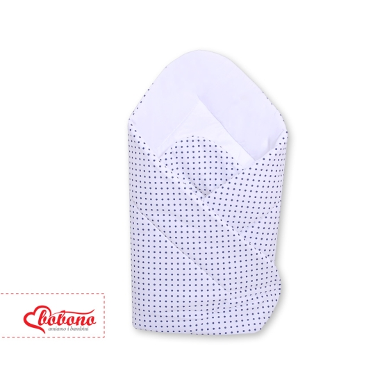 Babynest with stiffenig- White with navy blue dots