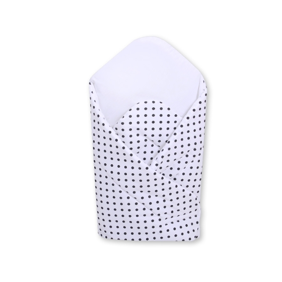 Babynest with stiffening- Hanging Hearts black dots on white