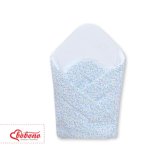 Babynest with stiffening- Hanging Hearts little blue flowers