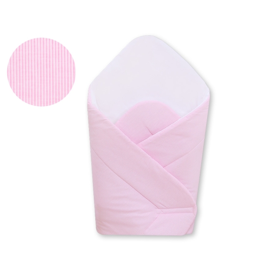 Babynest with stiffening- Hanging Hearts pink stripes