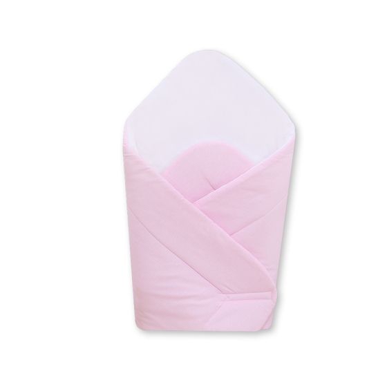 Babynest with stiffening- Hanging Hearts pink stripes