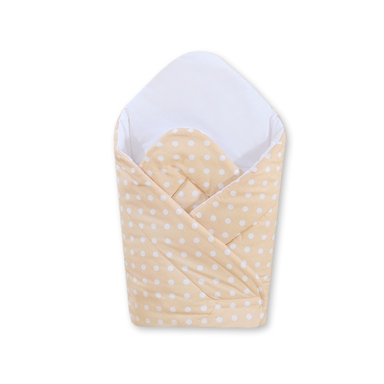 Babynest with stiffening- Hanging Hearts white dots on beige