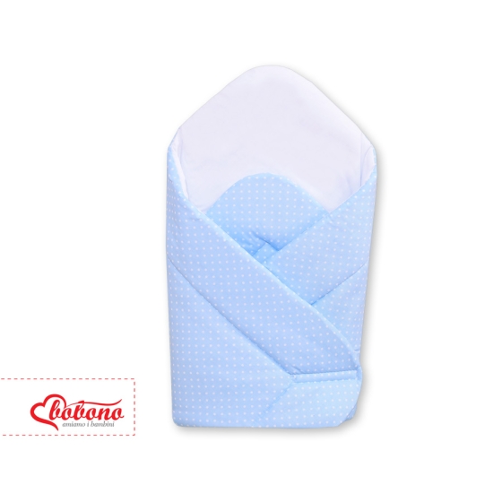 Babynest with stiffening- Hanging Hearts white dots on blue
