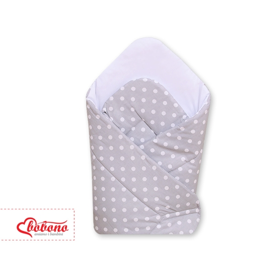 Babynest with stiffening- Hanging Hearts white dots on Gray