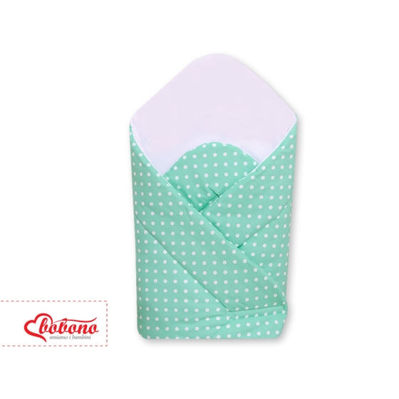 Babynest with stiffening- Hanging Hearts white dots on mint