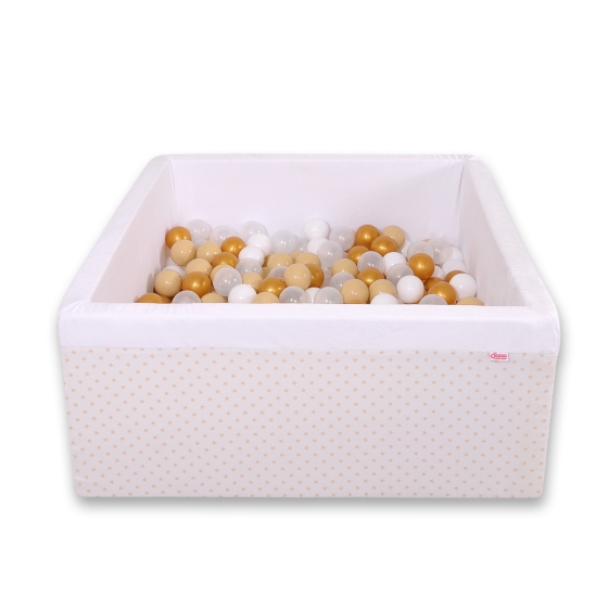 Ball-pit Dry Pool minky with balls 200pcs - golden Stars