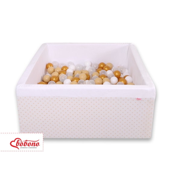 Ball-pit Dry Pool minky with balls 200pcs - golden Stars