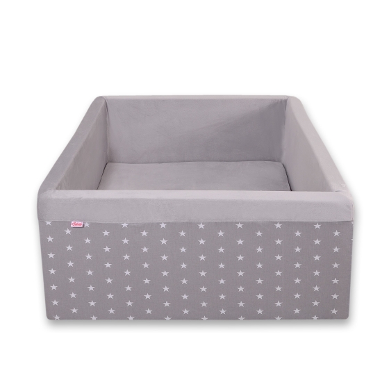 Ball-pit Dry Pool minky without balls - gray stars