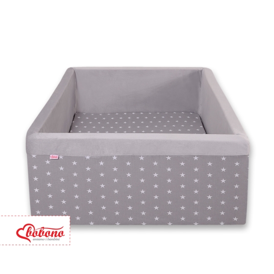 Ball-pit Dry Pool minky without balls - gray stars