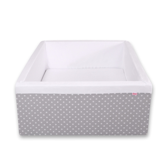 Ball-pit Dry Pool  minky without balls - white dots on Gray