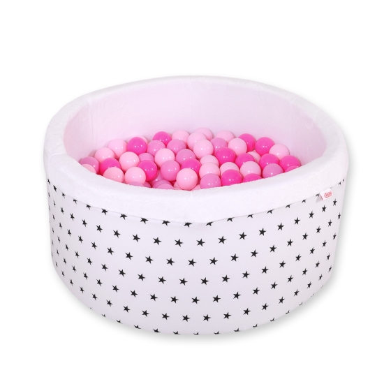 Ball-pit minky Dry Pool with balls 200pcs - black Stars