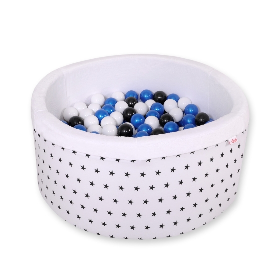 Ball-pit minky Dry Pool with balls 200pcs - black Stars