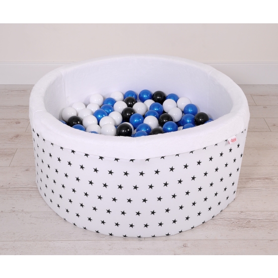 Ball-pit minky Dry Pool with balls 200pcs - black Stars