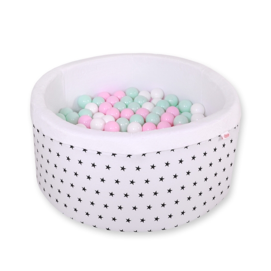 Ball-pit minky Dry Pool with balls 200pcs - black Stars