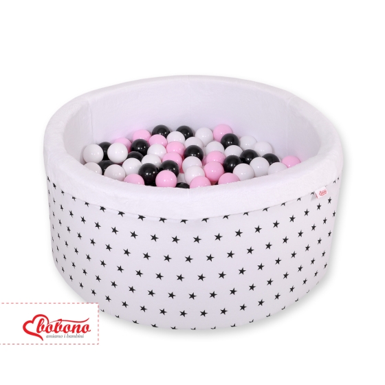 Ball-pit minky Dry Pool with balls 200pcs - black Stars