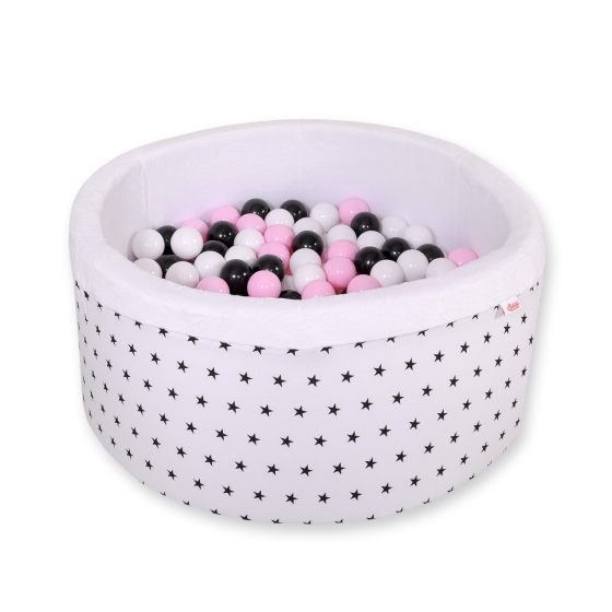 Ball-pit minky Dry Pool with balls 200pcs - black Stars