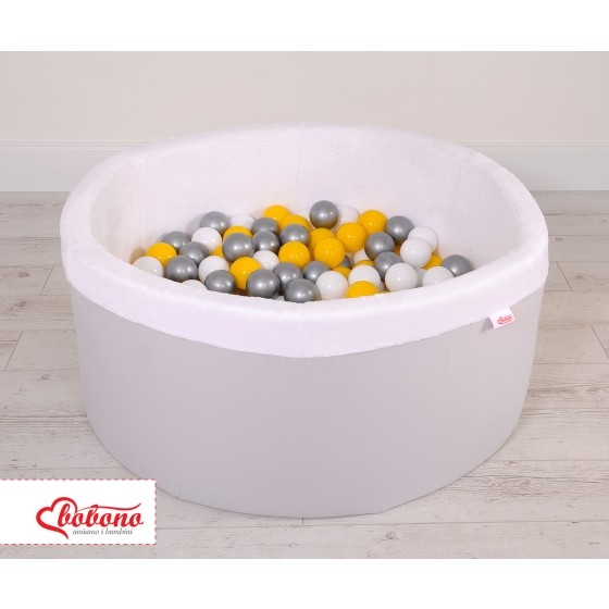 Ball-pit minky Dry Pool with balls 200pcs - Gray