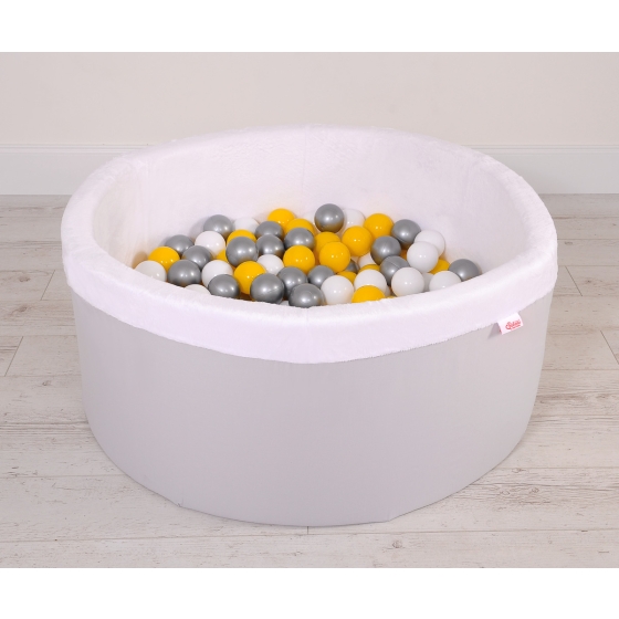 Ball-pit minky Dry Pool with balls 200pcs - Gray
