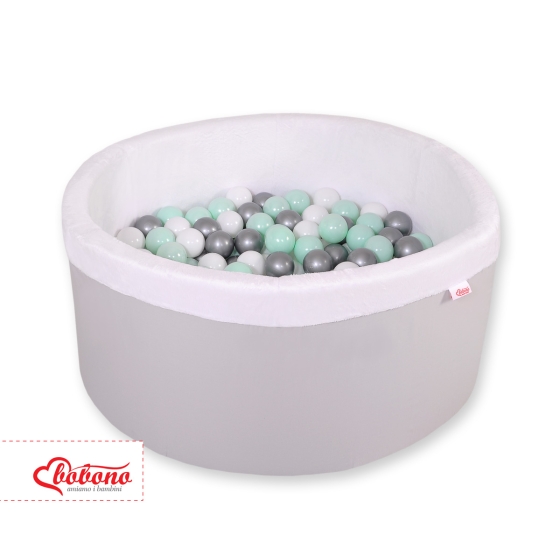 Ball-pit minky Dry Pool with balls 200pcs - Gray