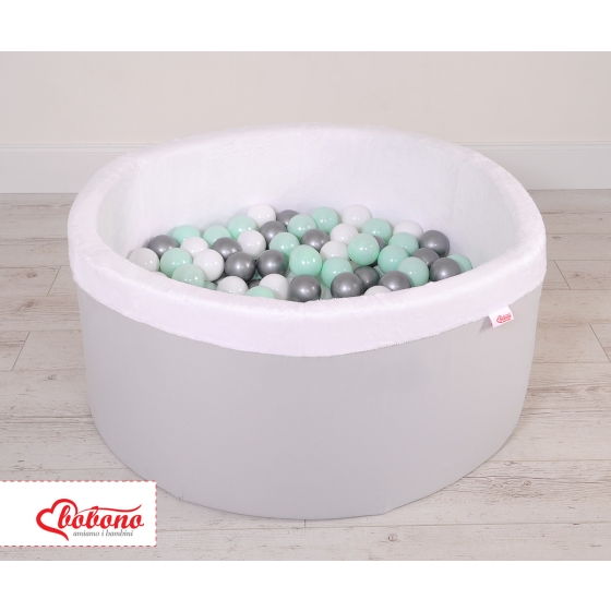 Ball-pit minky Dry Pool with balls 200pcs - Gray