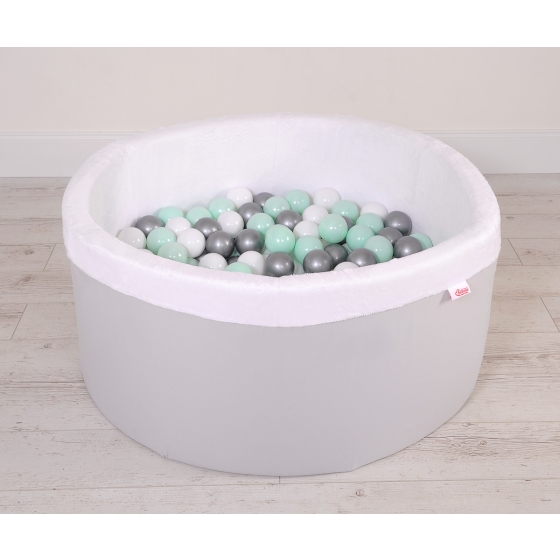 Ball-pit minky Dry Pool with balls 200pcs - Gray