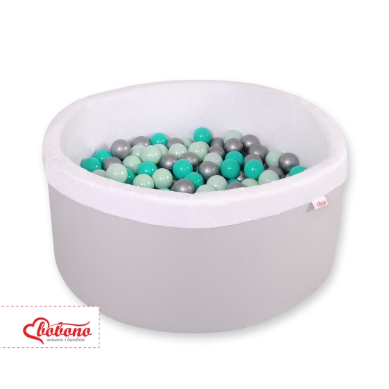 Ball-pit minky Dry Pool with balls 200pcs - Gray