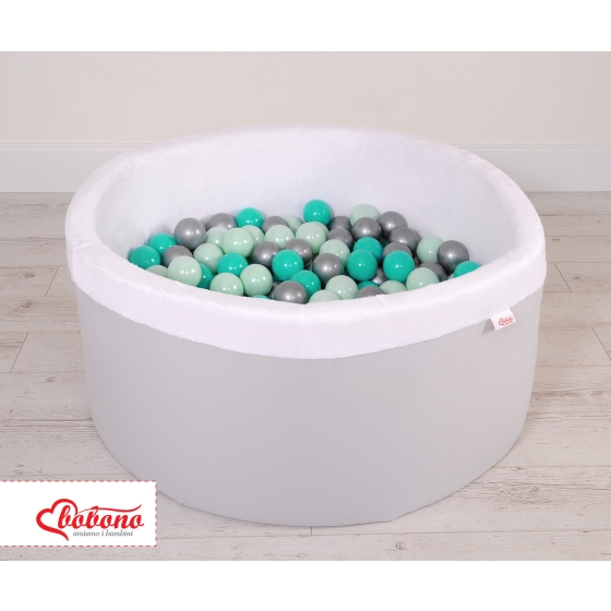 Ball-pit minky Dry Pool with balls 200pcs - Gray