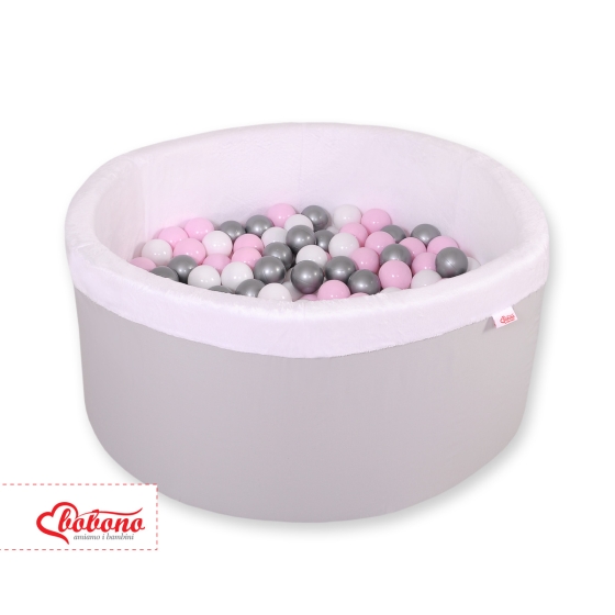 Ball-pit minky Dry Pool with balls 200pcs - Gray