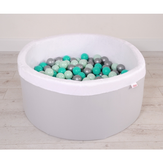 Ball-pit minky Dry Pool with balls 200pcs - Gray