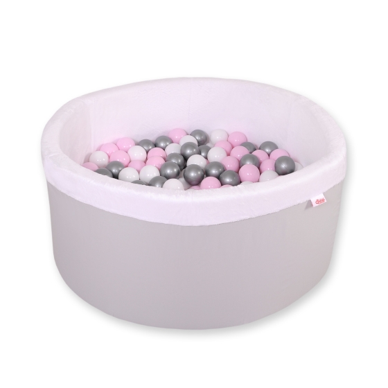 Ball-pit minky Dry Pool with balls 200pcs - Gray