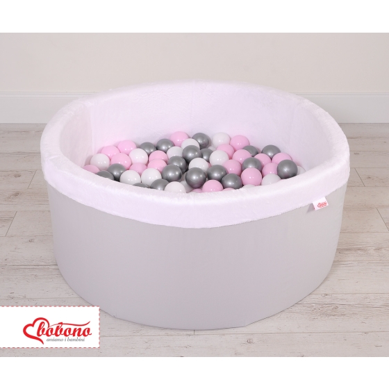 Ball-pit minky Dry Pool with balls 200pcs - Gray
