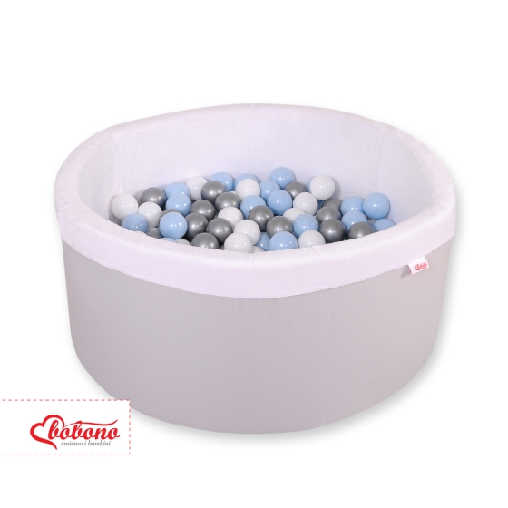 Ball-pit minky Dry Pool with balls 200pcs - Gray