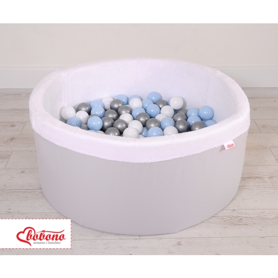 Ball-pit minky Dry Pool with balls 200pcs - Gray