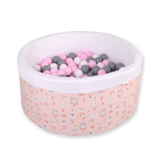 Ball-pit minky with balls 200pcs - ballerinas pink