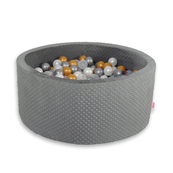 Ball-pit minky with balls 200pcs- dark gray