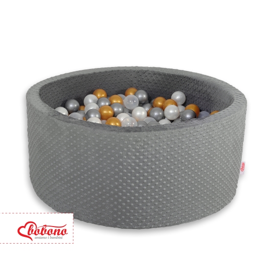 Ball-pit minky with balls 200pcs- dark gray